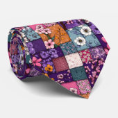 Kleurrijk Patchwork Patroon Op Maat Gemaakte Heren Stropdas (Opgerold)