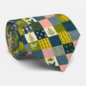 Kleurrijk Patchwork Patroon Op Maat Gemaakte Heren Stropdas (Opgerold)