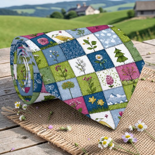 Kleurrijk Patchwork Patroon Op Maat Gemaakte Heren Stropdas