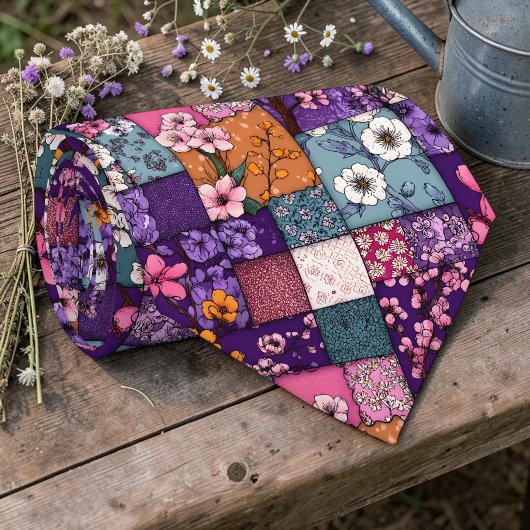 Kleurrijk Patchwork Patroon Op Maat Gemaakte Heren Stropdas