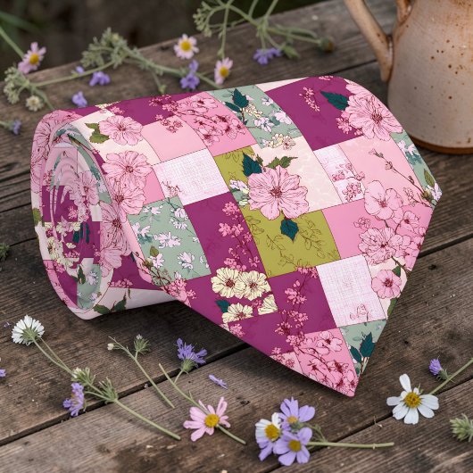 Kleurrijk Patchwork Patroon Op Maat Gemaakte Heren Stropdas