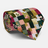 Kleurrijk Patchwork Patroon Op Maat Gemaakte Heren Stropdas (Opgerold)