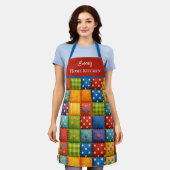 Kleurrijk Patchwork Patroon Schort (Gedragen)