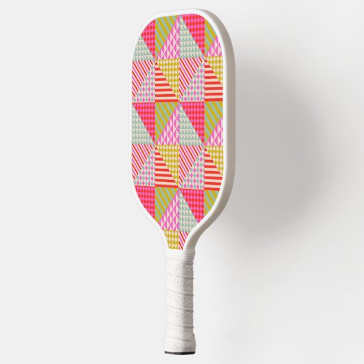 Kleurrijk Patchwork Pickleball Paddle (Links)
