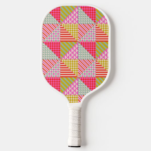 Kleurrijk Patchwork Pickleball Paddle (Achterkant)