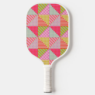 Kleurrijk Patchwork Pickleball Paddle