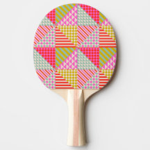 Kleurrijk Patchwork Ping Pong Tafel Tennisracket