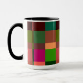 Kleurrijk Patchwork Plaid Rasterpatroon Mok (Links)