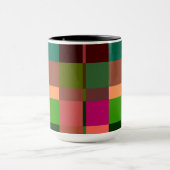 Kleurrijk Patchwork Plaid Rasterpatroon Mok (Midden)
