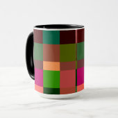Kleurrijk Patchwork Plaid Rasterpatroon Mok (Voorkant links)