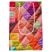 Kleurrijk Patchwork Quiltpatroon Medium Cadeauzakje (Achterkant)