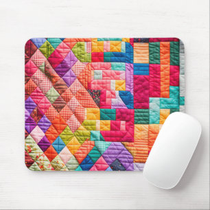 Kleurrijk Patchwork Quiltpatroon Muismat