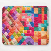 Kleurrijk Patchwork Quiltpatroon Muismat (Voorkant)