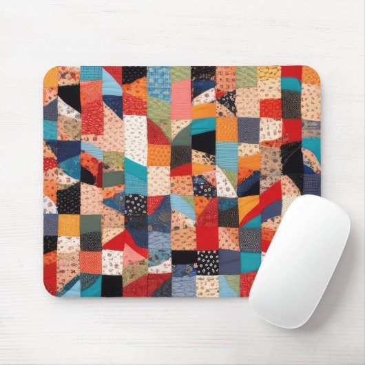 Kleurrijk Patchwork Quiltpatroon Muismat (Met muis)