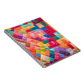 Kleurrijk Patchwork Quiltpatroon Notitieboek (Rechterzijde)