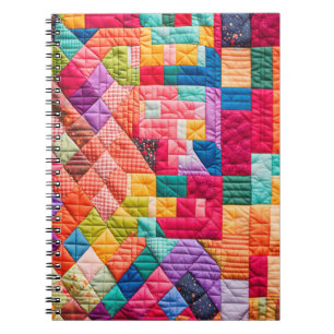 Kleurrijk Patchwork Quiltpatroon Notitieboek