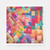 Kleurrijk Patchwork Quiltpatroon Servet (Voorkant)
