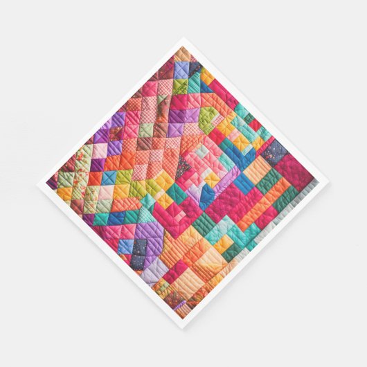 Kleurrijk Patchwork Quiltpatroon Servet (Hoek)