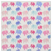 Kleurrijk patchwork-retro ellephant Print Fabric Stof (Swatch)