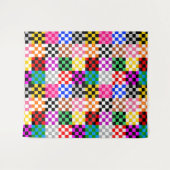 Kleurrijk Patchwork Rutpatroon Ontwerp Wandkleed (Voorkant (horizontaal))