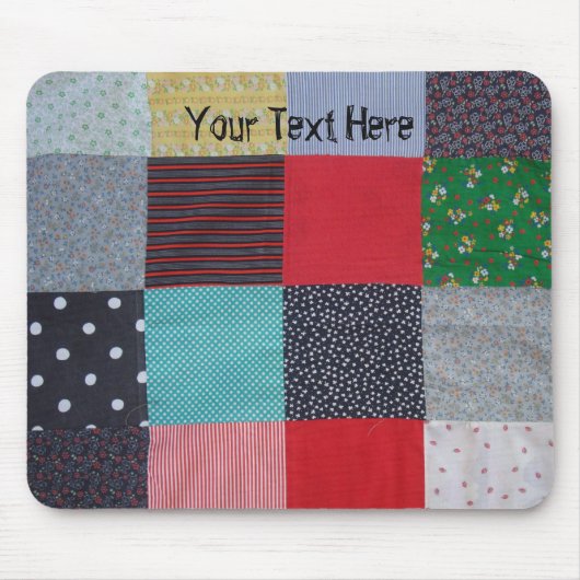 kleurrijk patchwork van weefsel muismat (Voorkant)