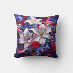 Kleurrijk Patriottisch Bloemen Ontwerp Grafisch Kussen