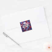 Kleurrijk Patriottisch Bloemen Ontwerp Grafisch Vierkante Sticker (Envelop)