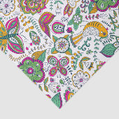 Kleurrijk patroon bloemen bloemen en vlinders tissuepapier (Detail)