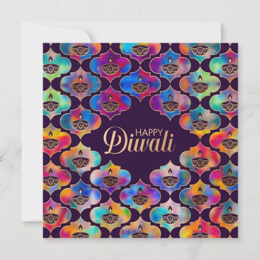 Kleurrijk patroon Happy Diwali-Kaart Kaart (Voorkant)