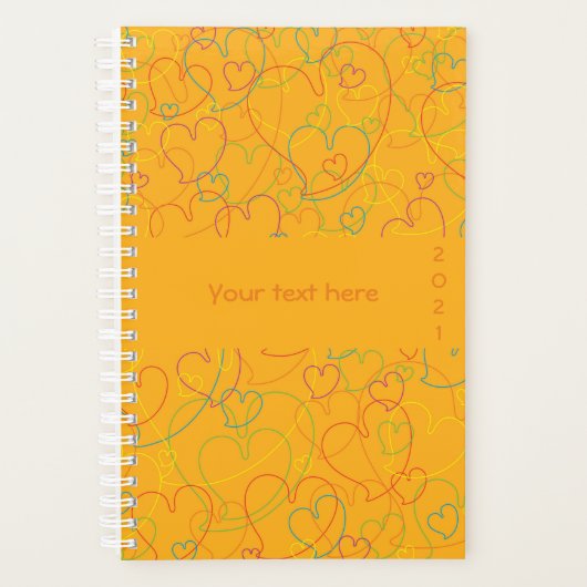Kleurrijk patroon - Hearts Net Pumpkin Blossom Planner (Voorkant)