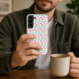 Kleurrijk patroon koekjes macarons dessert samsung galaxy hoesje