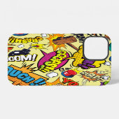 Kleurrijk patroon met comicelementen iPhone hoesje (Achterkant horizontaal)
