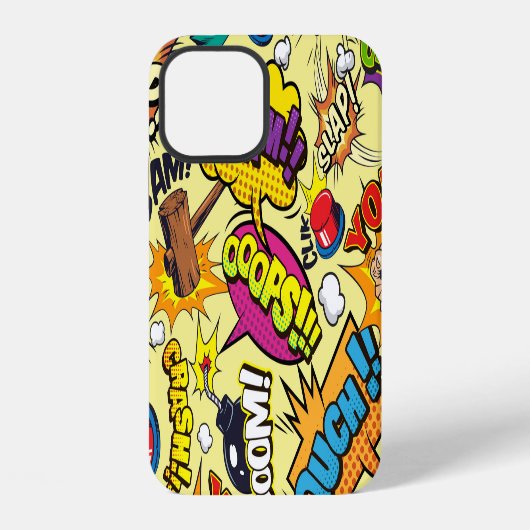 Kleurrijk patroon met comicelementen iPhone hoesje (Achterkant)