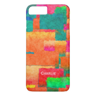 Kleurrijk patroon met gepersonaliseerde naam Case-Mate iPhone case