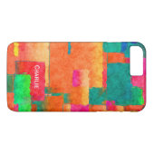 Kleurrijk patroon met gepersonaliseerde naam Case-Mate iPhone case (Achterkant (Horizontaal))