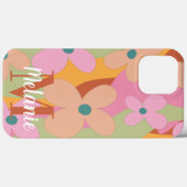 Kleurrijk patroon met groovy bloemnaam Case-Mate iPhone case (Achterkant (horizontaal))