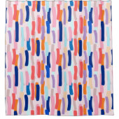 Kleurrijk patroon met penseelstreken douchegordijn (Voorkant)