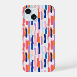 Kleurrijk patroon met penseelstreken iPhone 15 case