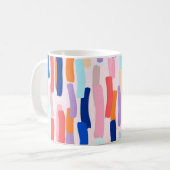 Kleurrijk patroon met penseelstreken koffiemok (Voorkant links)
