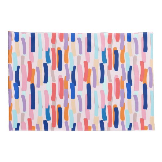 Kleurrijk patroon met penseelstreken kussensloop (Achterkant-Rechts)