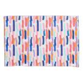 Kleurrijk patroon met penseelstreken kussensloop (Voorkant-Links)