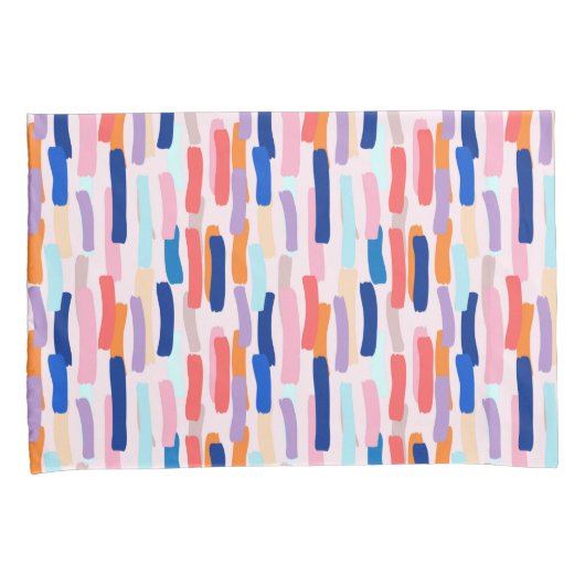 Kleurrijk patroon met penseelstreken kussensloop (Voorkant-Rechts)