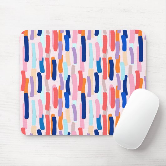 Kleurrijk patroon met penseelstreken muismat (Met muis)