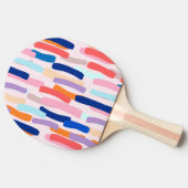 Kleurrijk patroon met penseelstreken tafeltennisbatje (Zijkant)