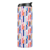 Kleurrijk patroon met penseelstreken thermosbeker (Gedraaid links)