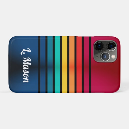 Kleurrijk patroon met persoonlijke naam Case-Mate iPhone case (Achterkant (horizontaal))