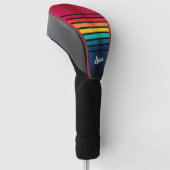 Kleurrijk patroon met persoonlijke naam golfheadcover (Schuin)