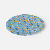 Kleurrijk patroon met regenbogen en bomen papieren bordje (Gekanteld)