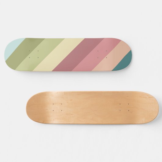 Kleurrijk patroon met Retro Stripe Persoonlijk Skateboard (Horizontaal)