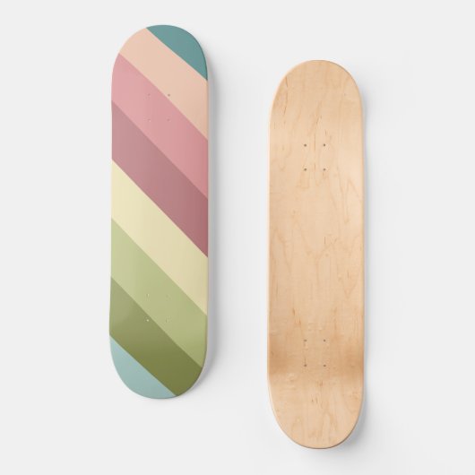 Kleurrijk patroon met Retro Stripe Persoonlijk Skateboard (Voorkant)